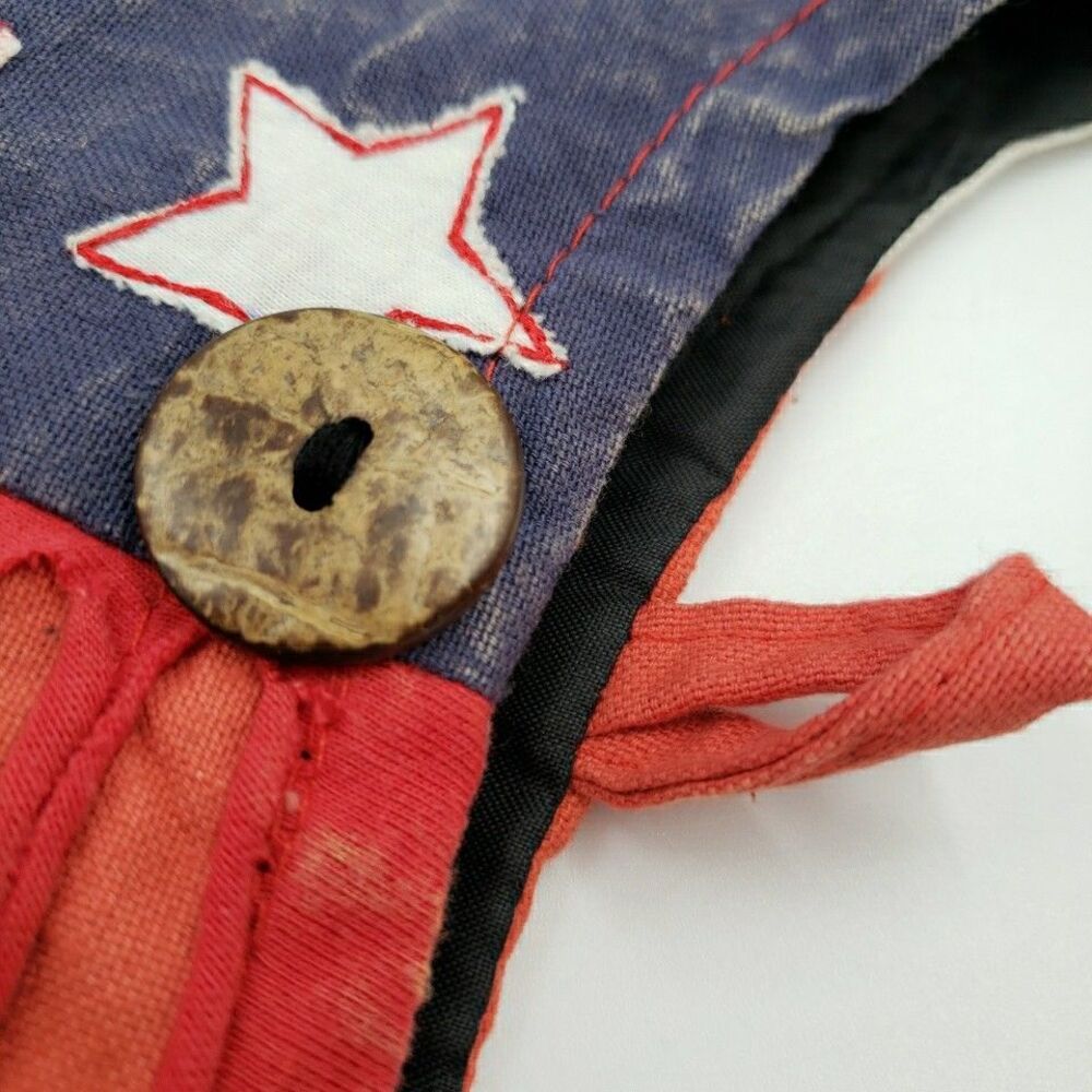 Crossbody Hobo Bag American Flag Patriotic Shredded Distressed Cotton Zip Purse - Picture 6 of 16